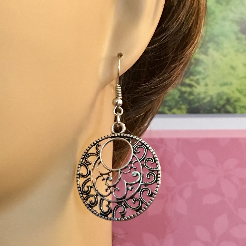 Boho Round Earrings - Picture 3 of 7